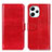 Leather Case Stands Flip Cover Holder M07L for Xiaomi Redmi 12 4G Red