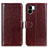 Leather Case Stands Flip Cover Holder M07L for Xiaomi Redmi A1 Brown