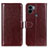 Leather Case Stands Flip Cover Holder M07L for Xiaomi Redmi A1 Plus Brown