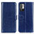 Leather Case Stands Flip Cover Holder M07L for Xiaomi Redmi Note 10 5G Blue