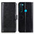 Leather Case Stands Flip Cover Holder M07L for Xiaomi Redmi Note 8 (2021) Black