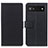 Leather Case Stands Flip Cover Holder M08L for Google Pixel 6a 5G Black