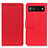 Leather Case Stands Flip Cover Holder M08L for Google Pixel 6a 5G Red