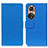 Leather Case Stands Flip Cover Holder M08L for Huawei Honor 50 5G Blue