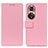 Leather Case Stands Flip Cover Holder M08L for Huawei Honor 50 5G Pink