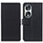 Leather Case Stands Flip Cover Holder M08L for Huawei Honor 90 5G Black