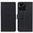 Leather Case Stands Flip Cover Holder M08L for Huawei Honor X8b Black