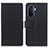 Leather Case Stands Flip Cover Holder M08L for Huawei Nova Y70 Plus Black