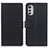 Leather Case Stands Flip Cover Holder M08L for Motorola Moto E32s Black