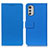 Leather Case Stands Flip Cover Holder M08L for Motorola Moto E32s Blue