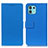 Leather Case Stands Flip Cover Holder M08L for Motorola Moto Edge 20 Lite 5G Blue