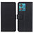 Leather Case Stands Flip Cover Holder M08L for Motorola Moto Edge 40 Neo 5G Black