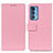 Leather Case Stands Flip Cover Holder M08L for Motorola Moto Edge S Pro 5G Pink