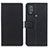 Leather Case Stands Flip Cover Holder M08L for Motorola Moto G Play (2023) Black