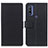 Leather Case Stands Flip Cover Holder M08L for Motorola Moto G Pure Black