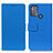 Leather Case Stands Flip Cover Holder M08L for Motorola Moto G50 Blue