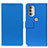 Leather Case Stands Flip Cover Holder M08L for Motorola Moto G51 5G Blue