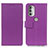 Leather Case Stands Flip Cover Holder M08L for Motorola Moto G51 5G Purple