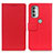 Leather Case Stands Flip Cover Holder M08L for Motorola Moto G51 5G Red