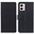 Leather Case Stands Flip Cover Holder M08L for Motorola Moto G53j 5G Black