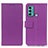 Leather Case Stands Flip Cover Holder M08L for Motorola Moto G60 Purple