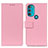 Leather Case Stands Flip Cover Holder M08L for Motorola Moto G71 5G Pink