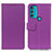 Leather Case Stands Flip Cover Holder M08L for Motorola Moto G71 5G Purple