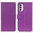 Leather Case Stands Flip Cover Holder M08L for Motorola Moto G71s 5G Purple