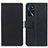 Leather Case Stands Flip Cover Holder M08L for Oppo A16 Black