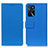 Leather Case Stands Flip Cover Holder M08L for Oppo A16 Blue