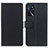 Leather Case Stands Flip Cover Holder M08L for Oppo A54s Black