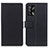 Leather Case Stands Flip Cover Holder M08L for Oppo F19 Black