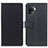 Leather Case Stands Flip Cover Holder M08L for Oppo Reno5 Lite Black