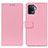 Leather Case Stands Flip Cover Holder M08L for Oppo Reno5 Lite Pink