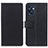 Leather Case Stands Flip Cover Holder M08L for Oppo Reno7 SE 5G Black