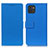 Leather Case Stands Flip Cover Holder M08L for Samsung Galaxy A03 Blue