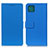 Leather Case Stands Flip Cover Holder M08L for Samsung Galaxy A22 5G Blue