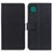 Leather Case Stands Flip Cover Holder M08L for Samsung Galaxy F42 5G Black