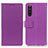 Leather Case Stands Flip Cover Holder M08L for Sony Xperia 10 III Lite Purple