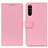 Leather Case Stands Flip Cover Holder M08L for Sony Xperia 10 III Pink