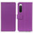 Leather Case Stands Flip Cover Holder M08L for Sony Xperia 10 IV Purple