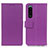 Leather Case Stands Flip Cover Holder M08L for Sony Xperia 5 III Purple