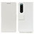 Leather Case Stands Flip Cover Holder M08L for Sony Xperia 5 III White