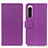 Leather Case Stands Flip Cover Holder M08L for Sony Xperia 5 IV Purple