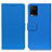 Leather Case Stands Flip Cover Holder M08L for Vivo Y21 Blue