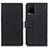 Leather Case Stands Flip Cover Holder M08L for Vivo Y21a Black