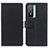 Leather Case Stands Flip Cover Holder M08L for Vivo Y76s 5G Black