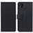 Leather Case Stands Flip Cover Holder M08L for Xiaomi POCO C3 Black