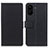 Leather Case Stands Flip Cover Holder M08L for Xiaomi Poco C65 Black