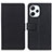 Leather Case Stands Flip Cover Holder M08L for Xiaomi Redmi 12 4G Black